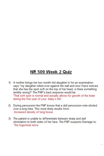 NR 509 Week 2 Quiz